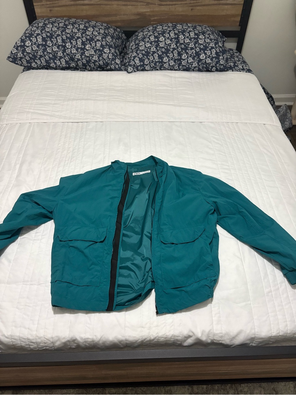 Zara Teal Lightweight Raincoat Jacket